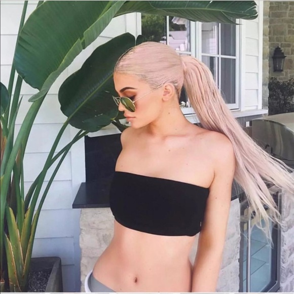naked wardrobe Tops - Naked wardrobe x Ari black bandeau bikini crop top